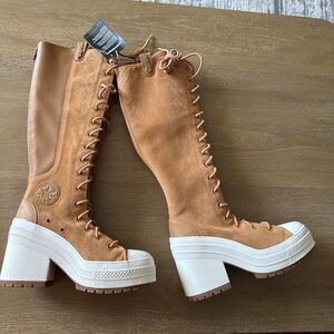 Converse Chuck 70 De Luxe XXHi Boot W-6.5 M-4.5 Gingersnap Leather Western Heel